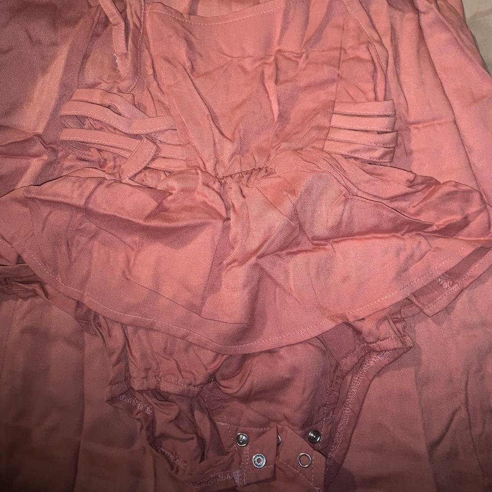Cameo Brown Mommy and Me dress/ Baby Romper